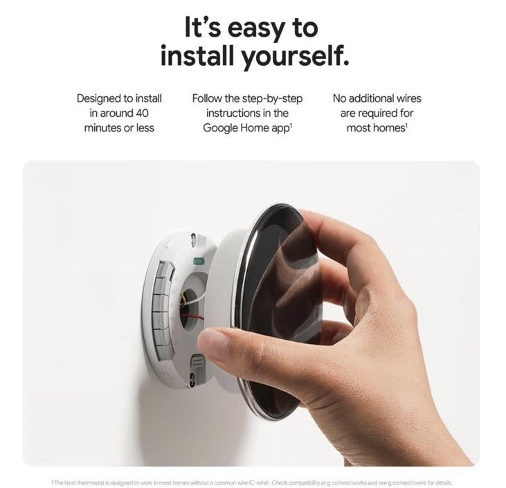 Google Nest Learning Thermostat 4th Gen with Temperature Sensor(grey)