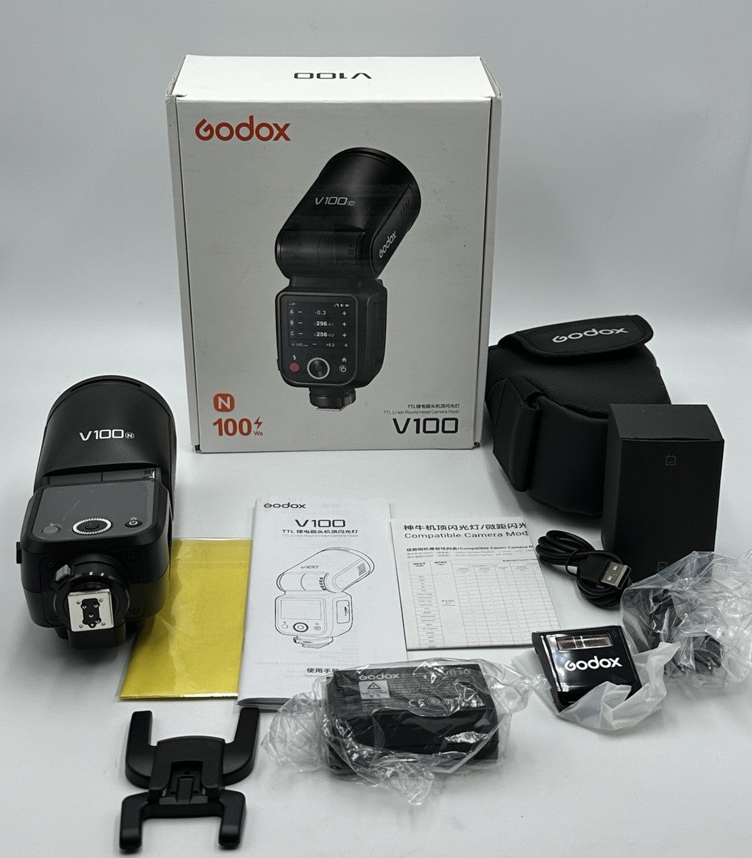 Godox V100 100Ws TTL Round Head Camera Flash TouchScreen Speedlite