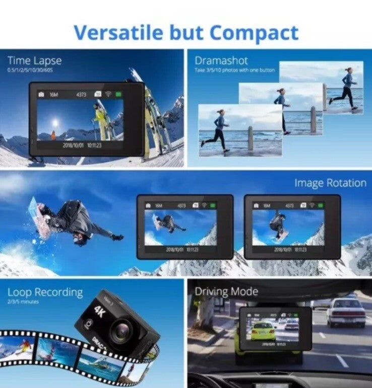 Dragon Touch Vision 3 Waterproof Action Camera
