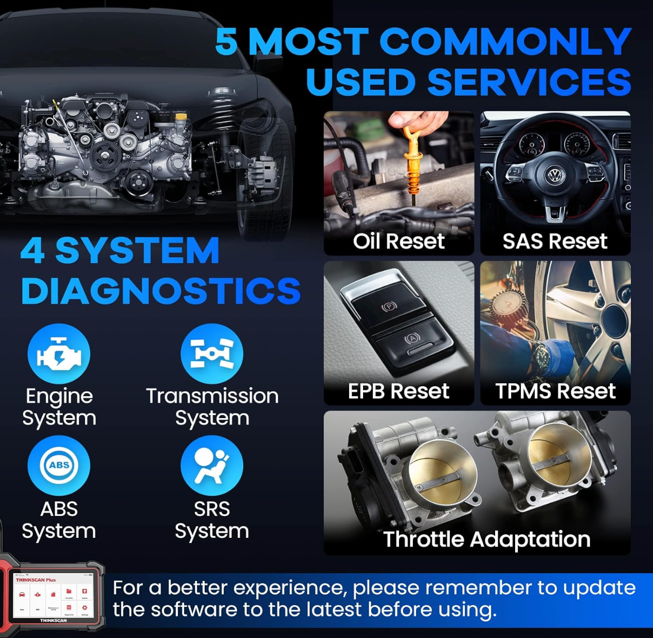 THINKCAR OBD2 Scanner, Thinkscan Plus S6 Scan Tool