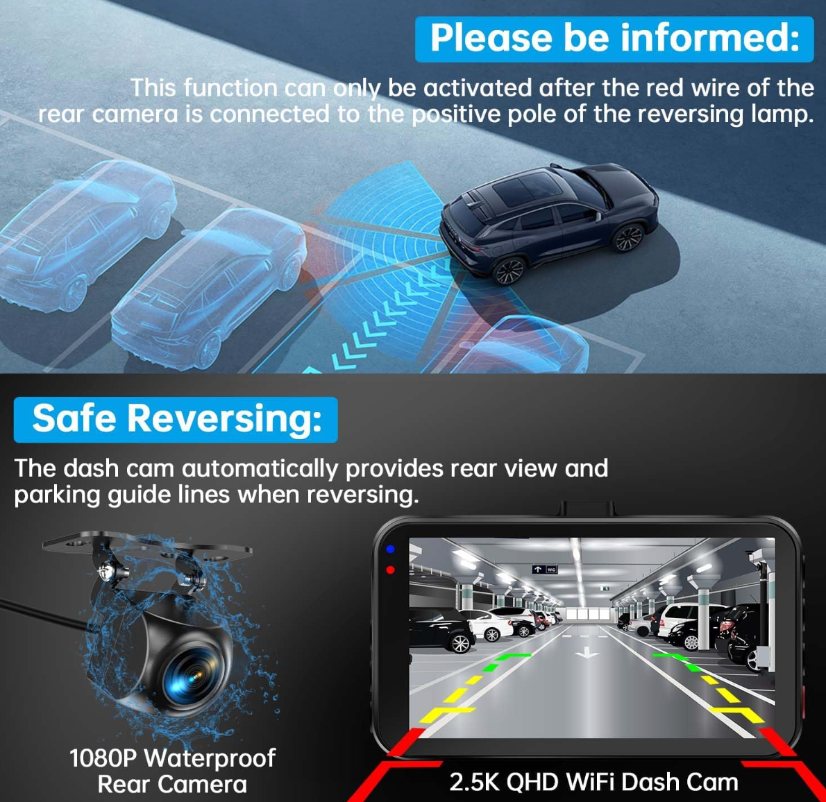 Dashcams for Cars Full HD 1080P Car Camera Front with 32GB Card ( 2 UNITS )