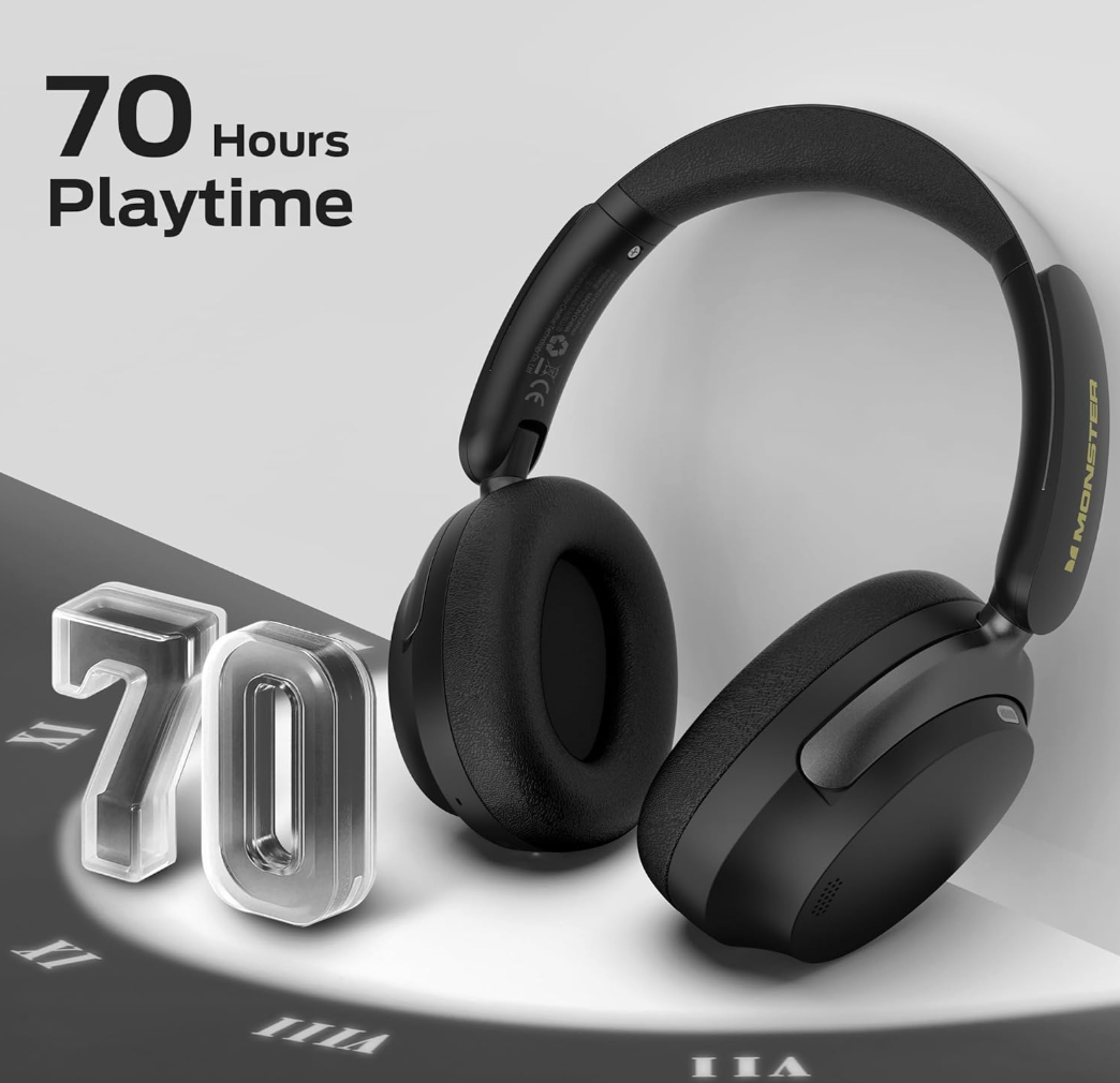 Monster Persona 3rd ANC Bluetooth Headphones Black & Gold (Brand New)