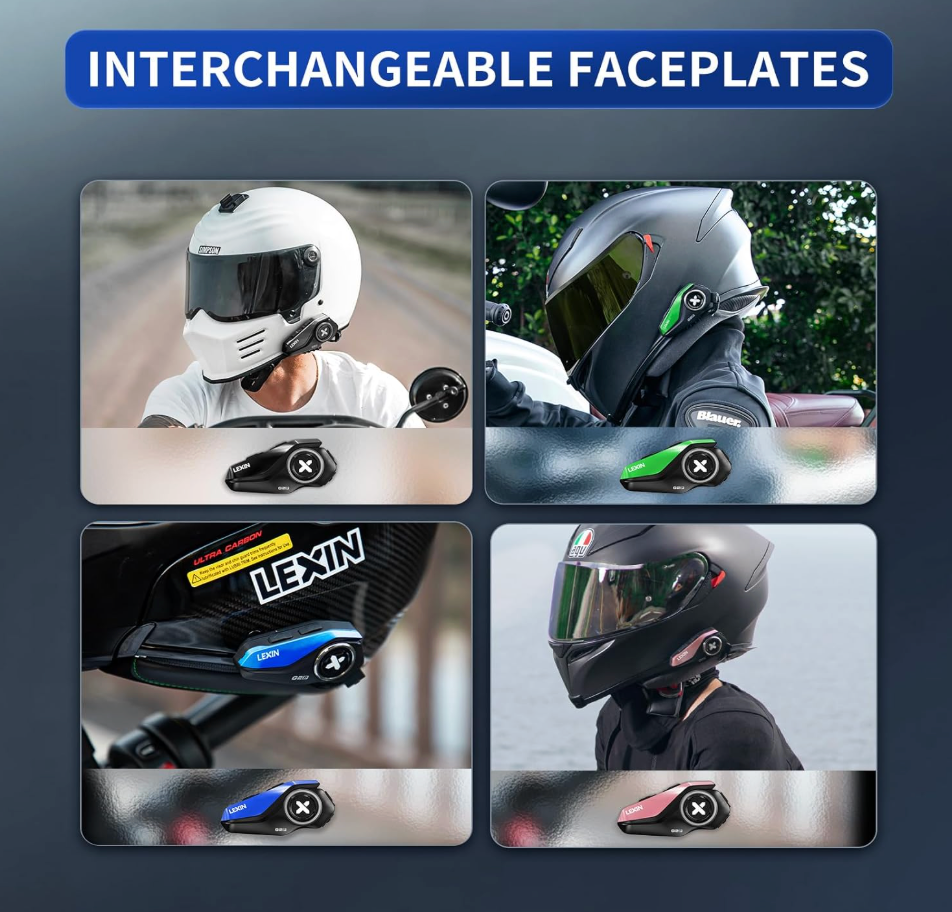 LEXIN G2P Motorcycle Helmet Communication Systems, Dual Pack