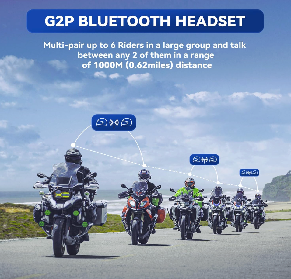 LEXIN G2P Motorcycle Helmet Communication Systems, 1 Pack