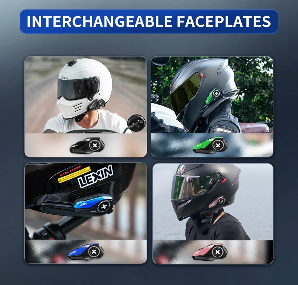 LEXIN G2P Motorcycle Helmet Communication Systems, 1 Pack