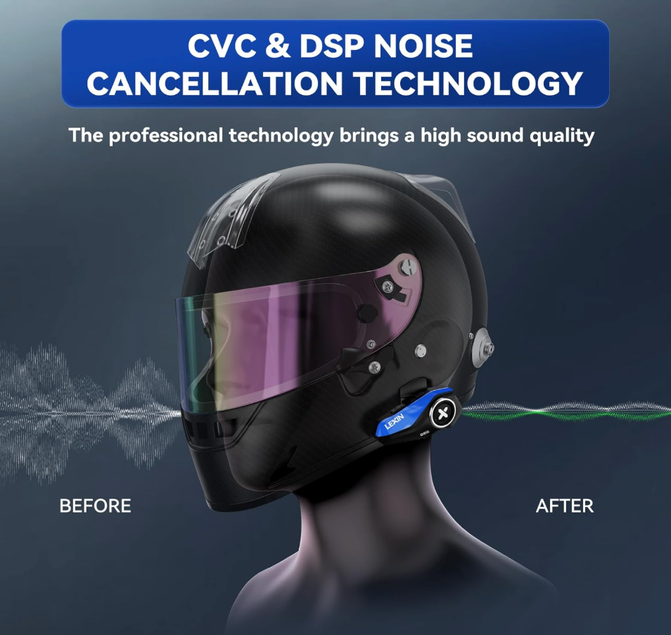 LEXIN G2P Motorcycle Helmet Communication Systems, 1 Pack