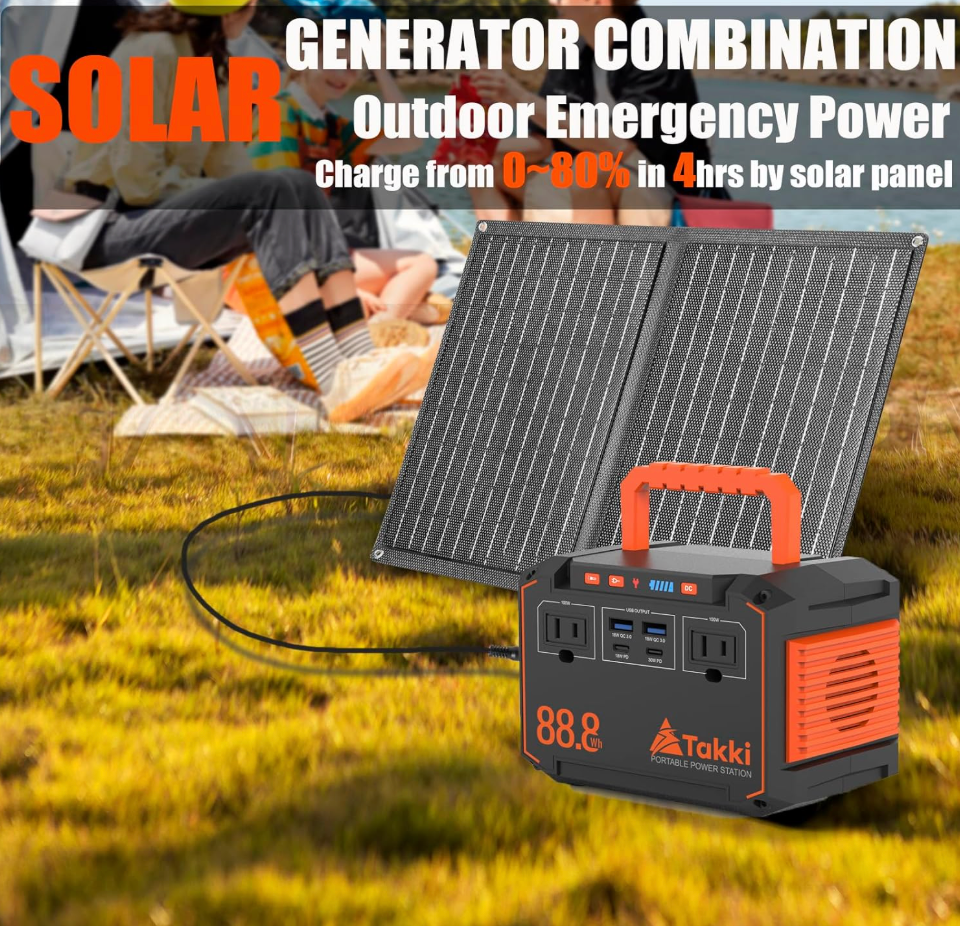 Takki 150W Peak Solar Generator with 21W Solar Panel (Brand New)