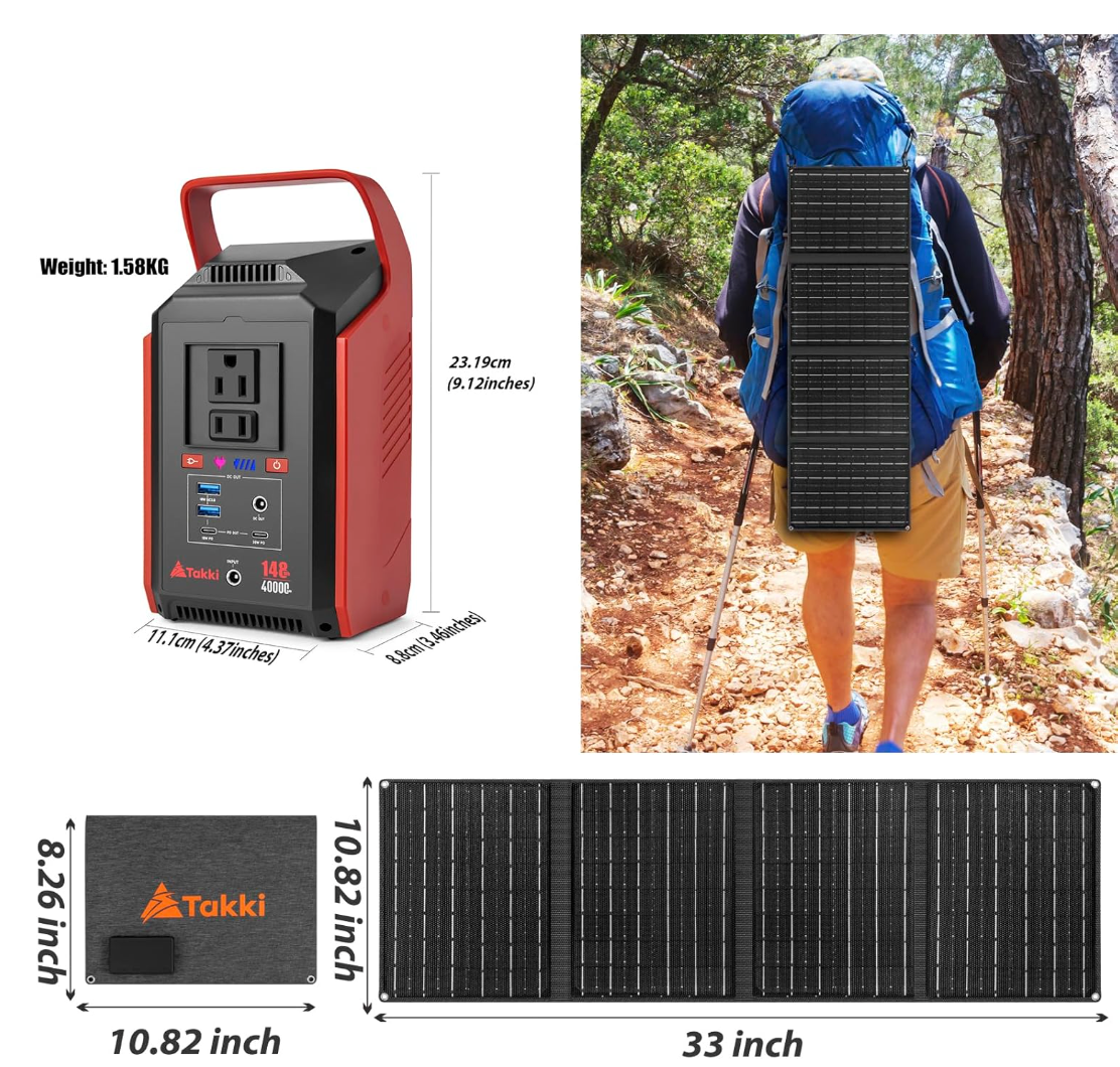Takki 300W Peak Solar Generator 148Wh with 40W Solar Panel (Brand New)