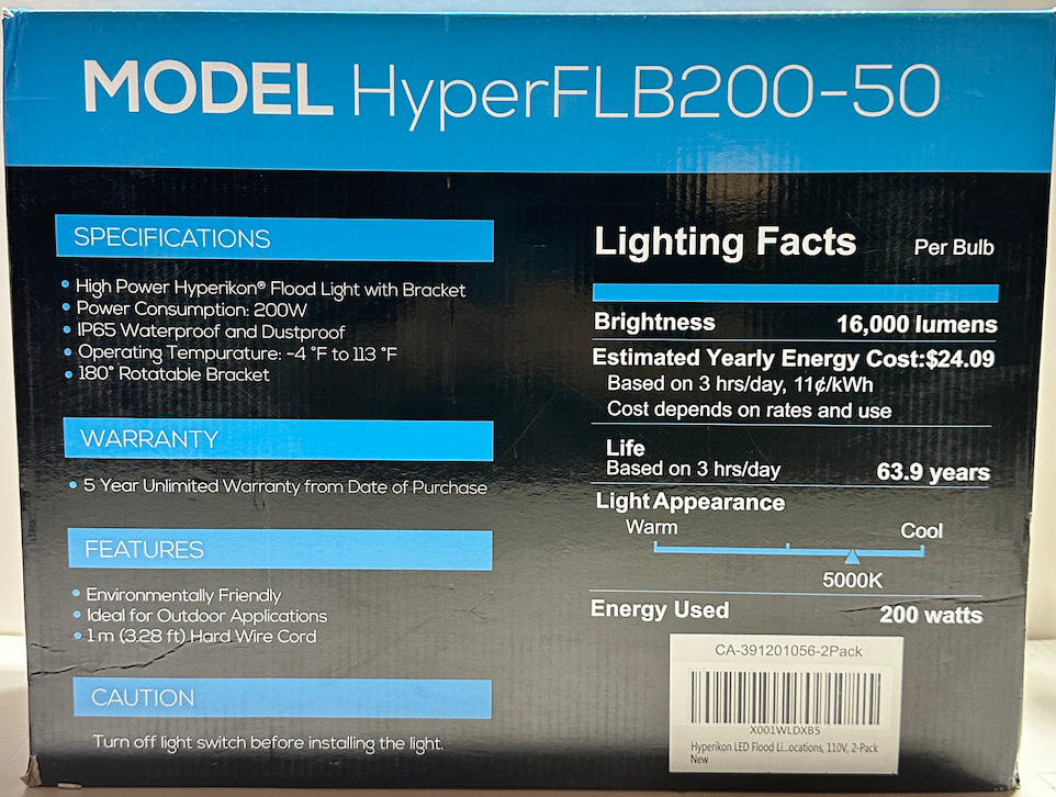 Hyperikon LED Flood Light 200W