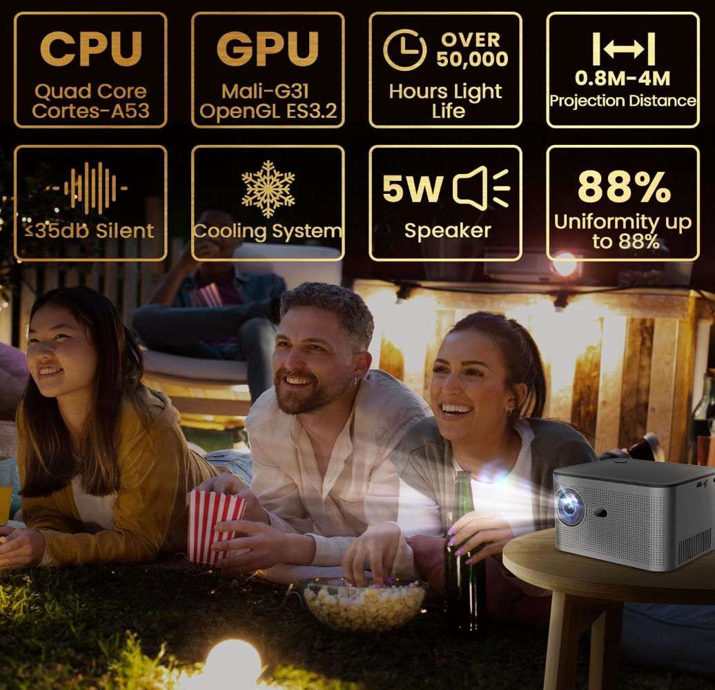 Native 1080P 4K Full HD Projector
