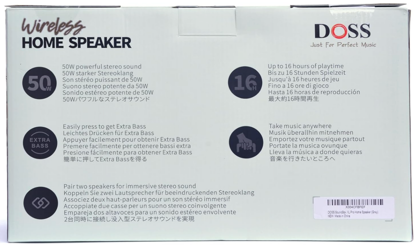 DOSS SoundBox XL Pro Bluetooth Speaker with 50W Powerful Stereo Sound