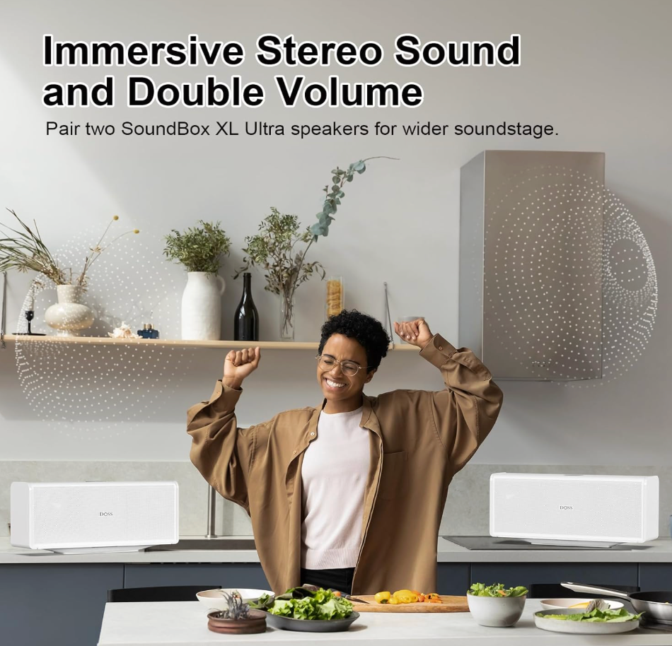 DOSS SoundBox Ultra Bluetooth Speaker with 2.1 Sound Channel Audio