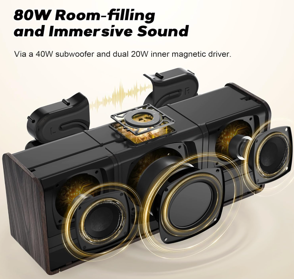 DOSS SoundBox Ultra Bluetooth Speaker with 2.1 Sound Channel Audio
