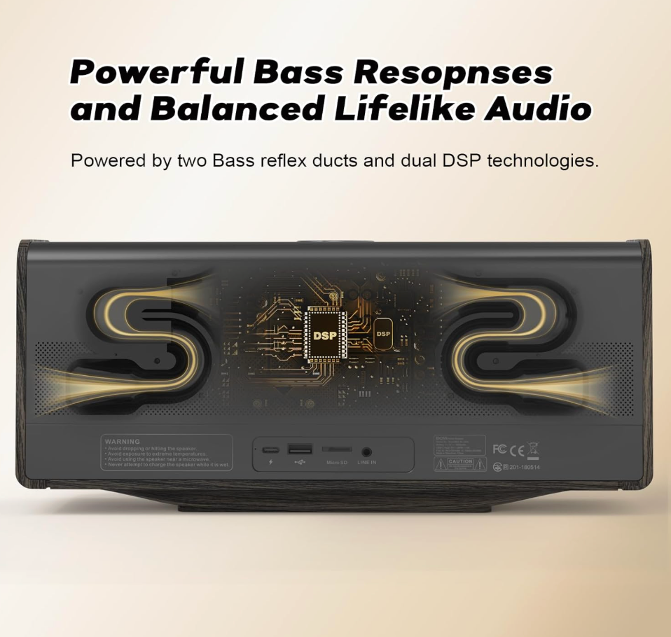 DOSS SoundBox Ultra Bluetooth Speaker with 2.1 Sound Channel Audio