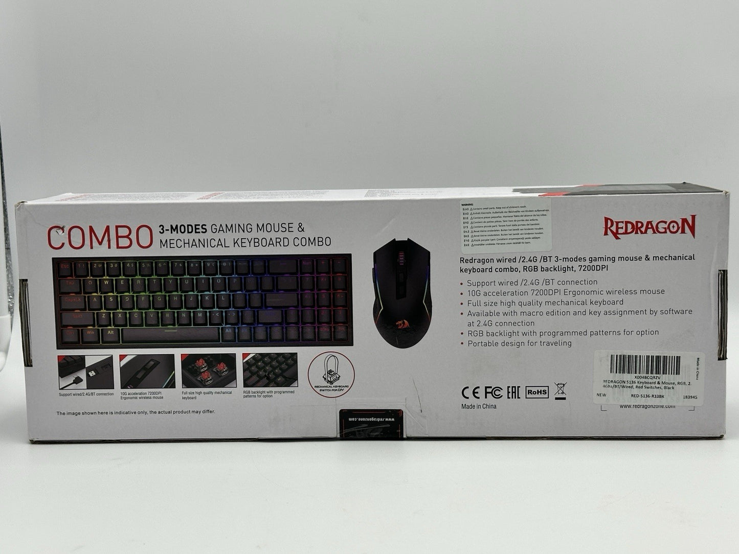 S136 Gaming Keyboard & Mouse Combo, 75% K628 Tri-Mode Wireless RGB Mechanical...