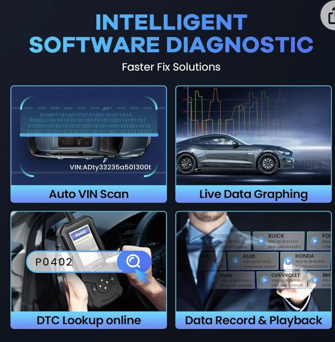 MUCAR CDE900 OBD2 Scanner, Check Engine Code Reader