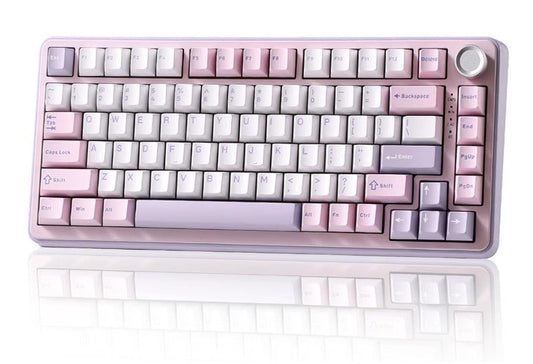 YUNZII B75 PRO Wireless Mechanical Keyboard,75% Layout with Knob,milk Purple