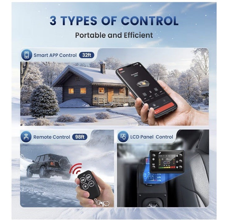 8KW Diesel Air Heater bluetooth App 110V 12V/24V for Campers Van Motorhome Car