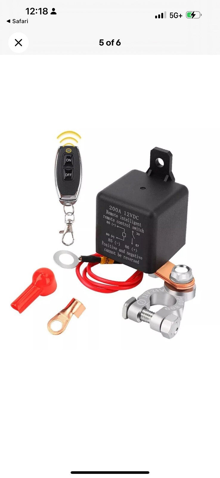 12V 200A Wireless Remote Control Car Battery Disconnect Relay Cut-off