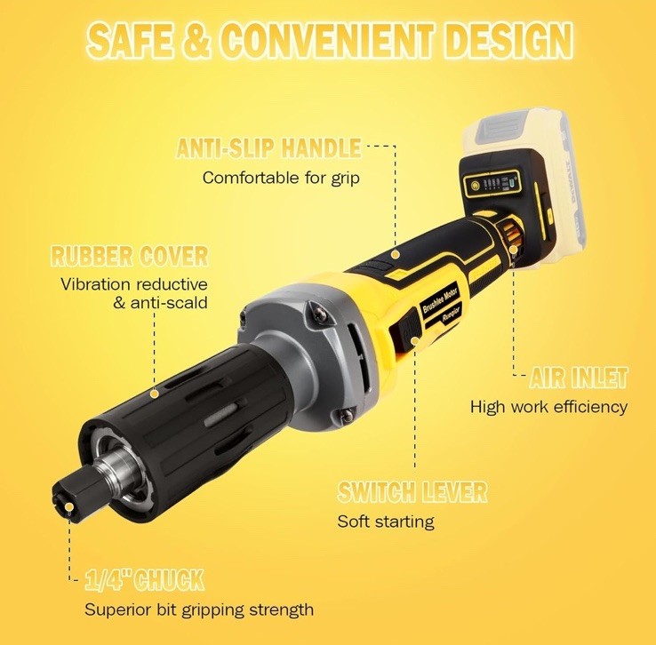 NEW! For DeWALT DCB202 18V 20V Cordless 1-1/4" Variable Speed Die Grinder