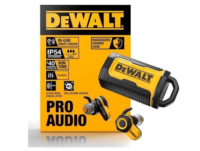 🎧 DEWALT Pro X2 ANC True Wireless Earbuds, 38 dB NRR, Jobsite Ready