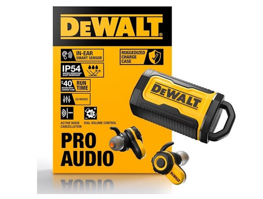 🎧 DEWALT Pro X2 ANC True Wireless Earbuds, 38 dB NRR, Jobsite Ready