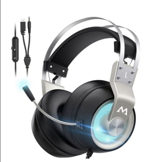 MPOW (BH357A) EG3 Pro Gaming Headset, Surround Sound - Black/silver