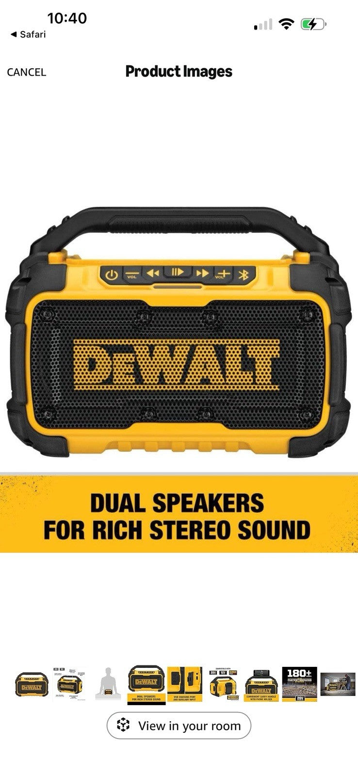 DEWALT DCR010 20-Volt Max Bluetooth Speaker
