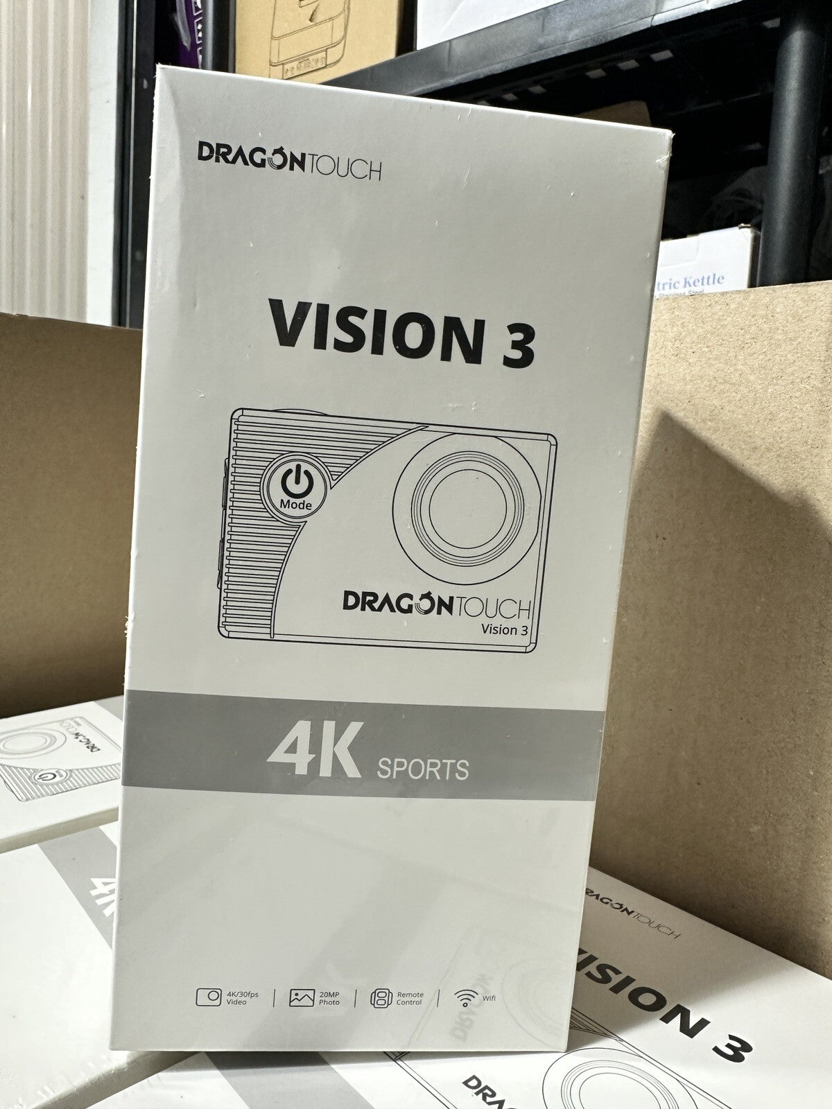 Dragon Touch Vision 3 Pro Black 4K Ultra HD Sports Waterproof Action Camera