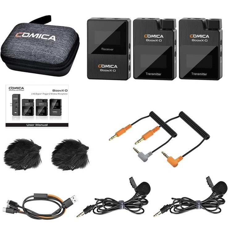 Comica BoomX-D Pro D2 2.4G Dual-Channel On-board Recording Wireless Microphone