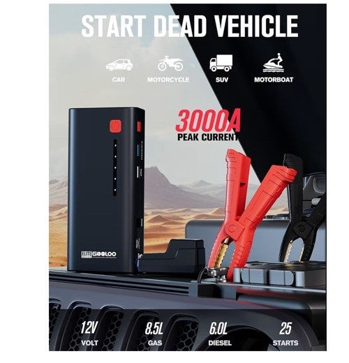 ELITE GOOLOO GE 1200 JUMPSTARTER  3000A 8.5L  GAS 6.0 DIESEL