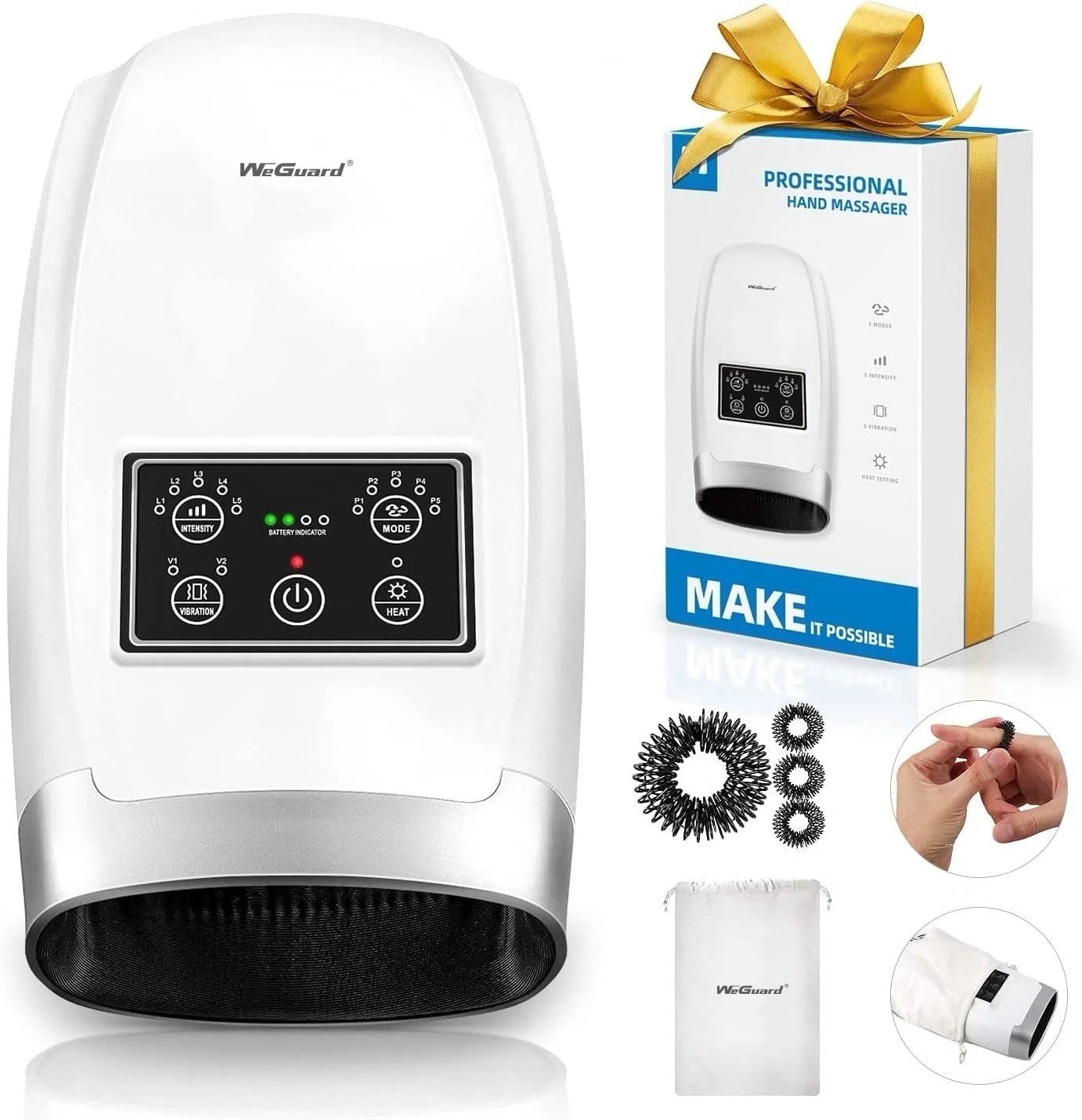 Weguard Hand Massager  with Heat and Compression 5 Modes