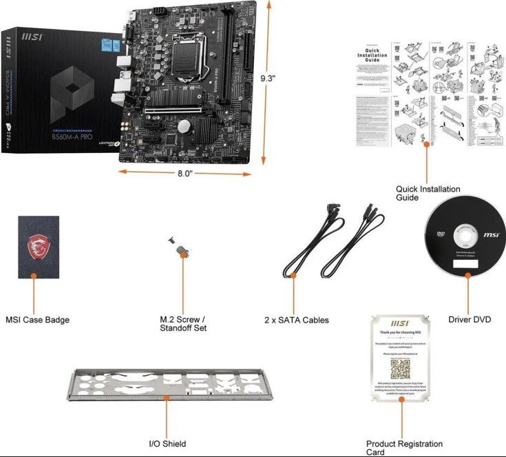MSI B560M PRO-VDH Motherboard Core Boost Lightning Gen4 HDMI NEW