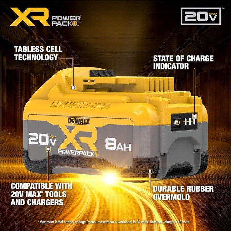 DEWALT (DCB2108) 20V MAX Lithium Ion Battery 8.0-AH