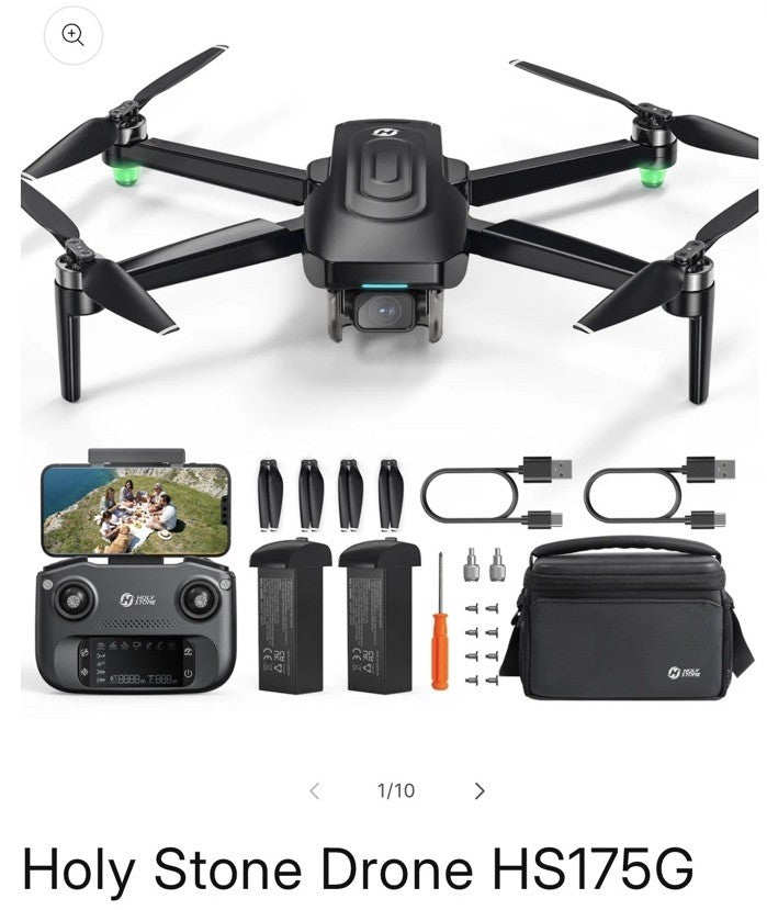 Holy Stone HS175G GPS Drone 4K UHD Camera Brushless Motor Foldable Case EUC