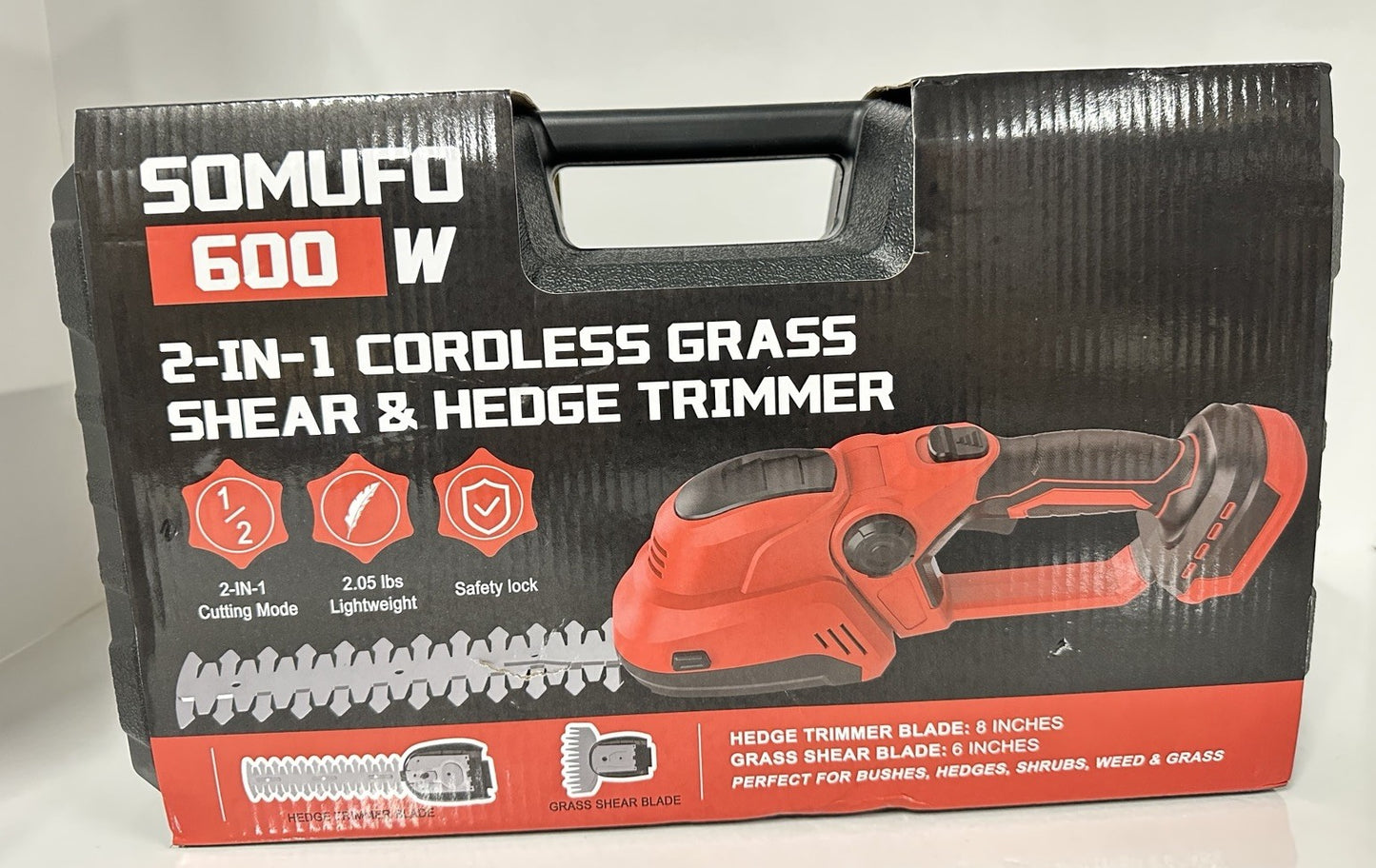 SOMUFO 600w 2in1 Cordless Grass Shear And Hedge Trimmer 