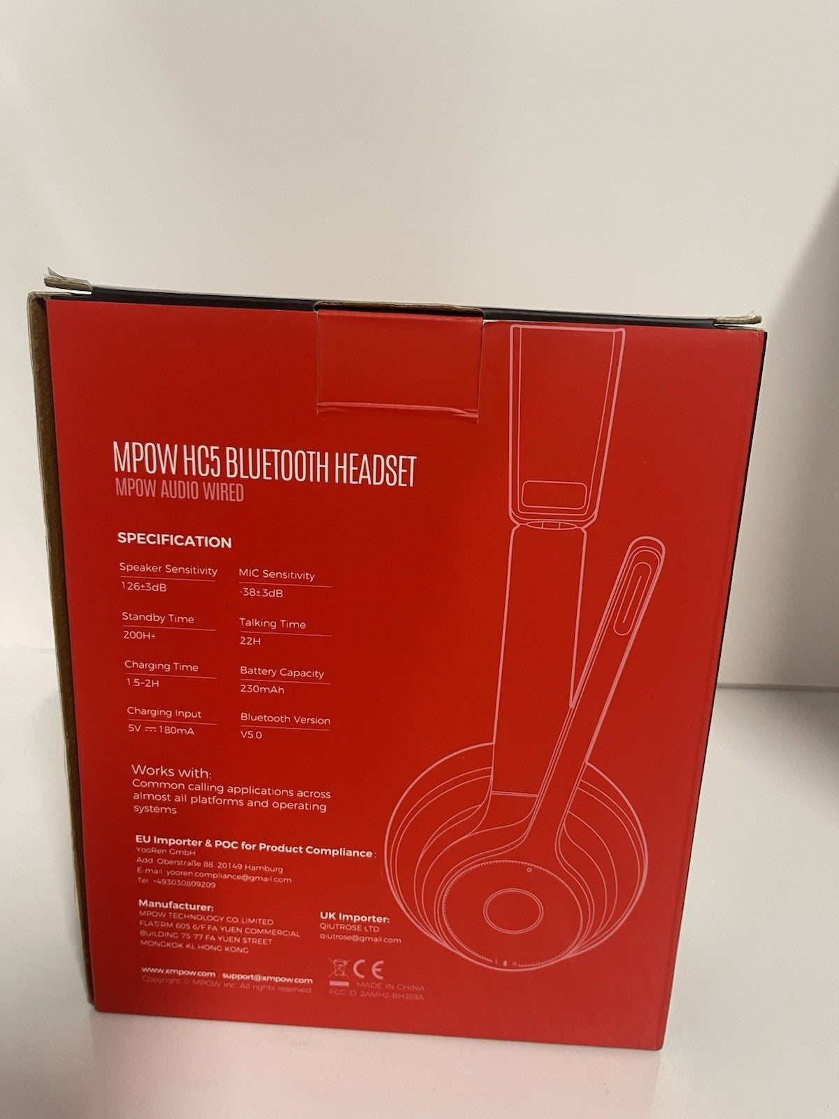 Mpow HC5 Plus (BH359B) Bluetooth Headset w/ USB Adapter