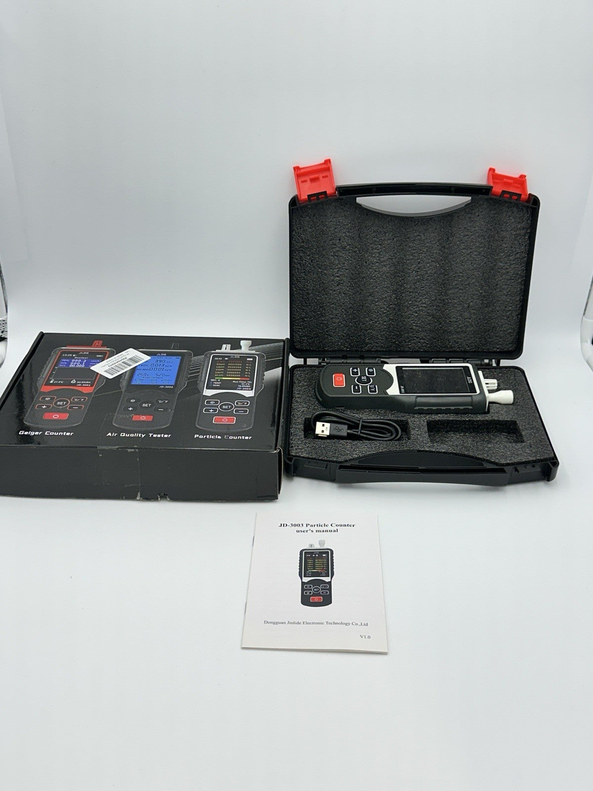 PM2.5 Particle Counter JD-3003 Pump Suction Detector Dust-Free Workshop Detector