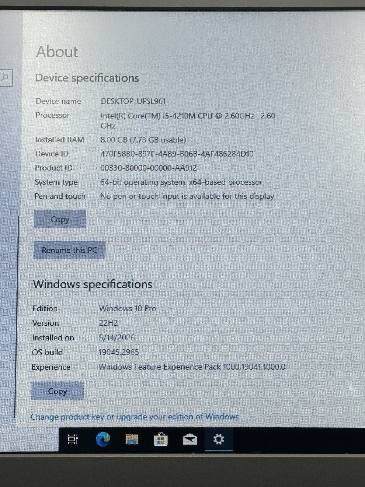 Lenovo ThinkPad L4210m 14in Laptop, Core i5-4300M 2.6GHz, 8GB Ram,