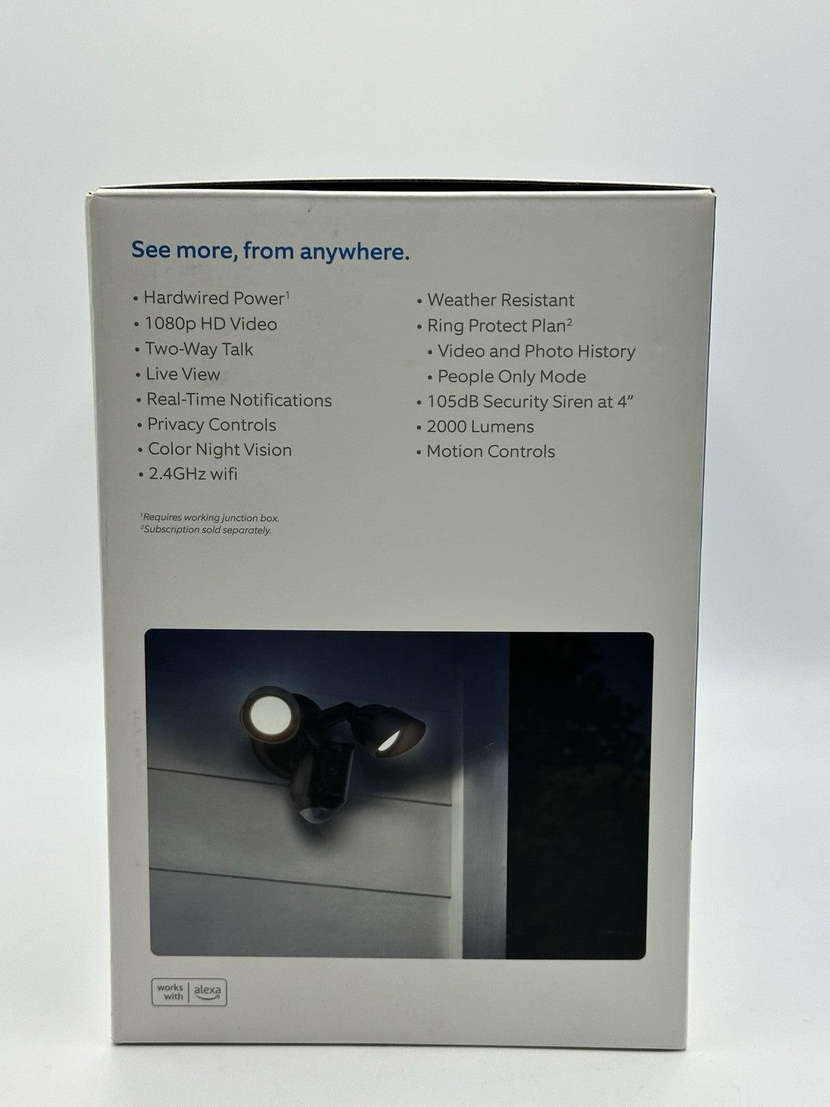 Ring Floodlight Cam Wired Plus 1080P Motion Activated LED Surveillance - NEW