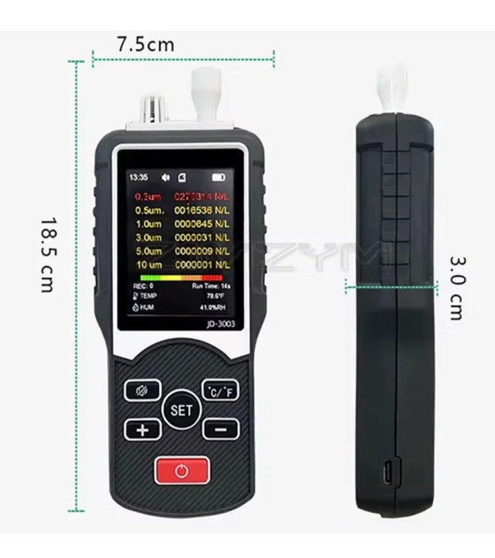 PM2.5 Particle Counter JD-3003 Pump Suction Detector Dust-Free Workshop Detector