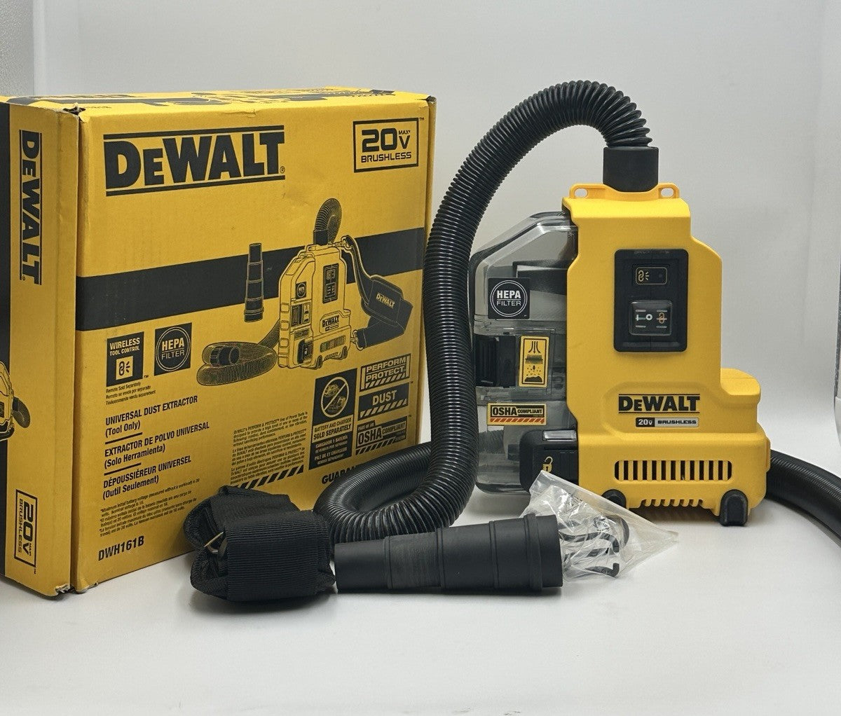 DEWALT DWH161B - 20V MAX BBRUSHLESS UNIVERSAL DUST EXTRACTOR - TOOL ONLY - ULN