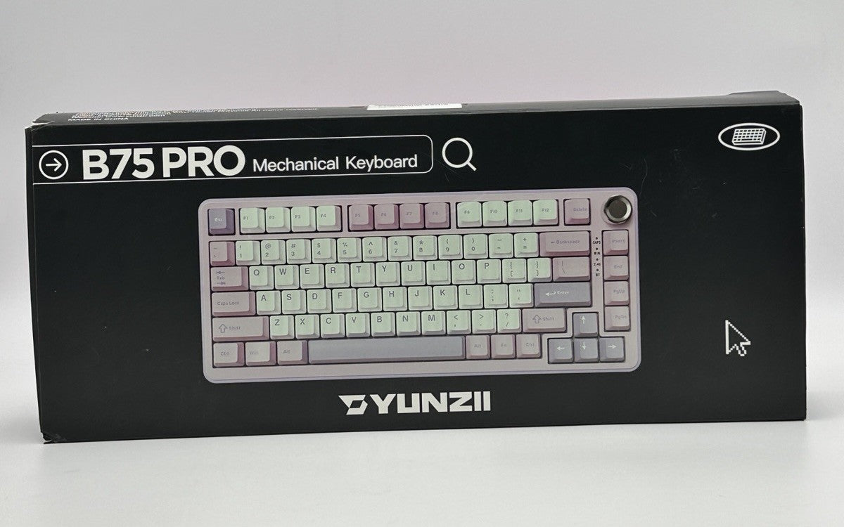 YUNZII B75 PRO Wireless Mechanical Keyboard,75% Layout with Knob,milk Purple