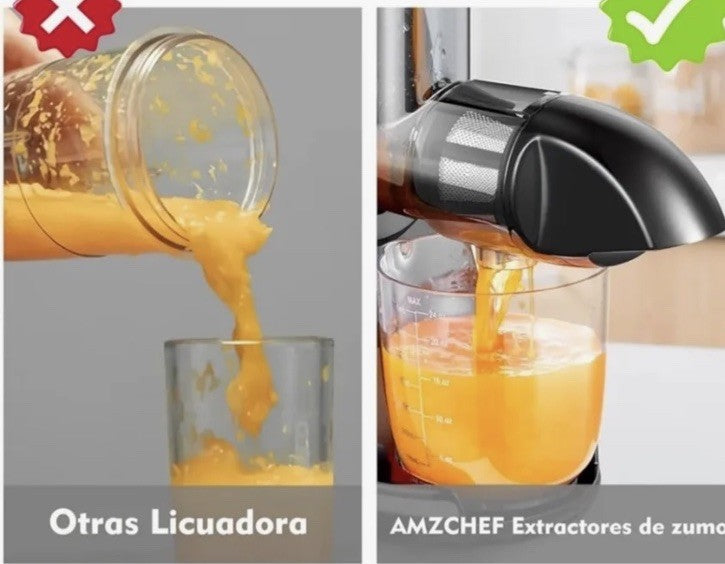 Slow Juicer, AMZCHEF Masticating Juicers Machines with Reverse Function
