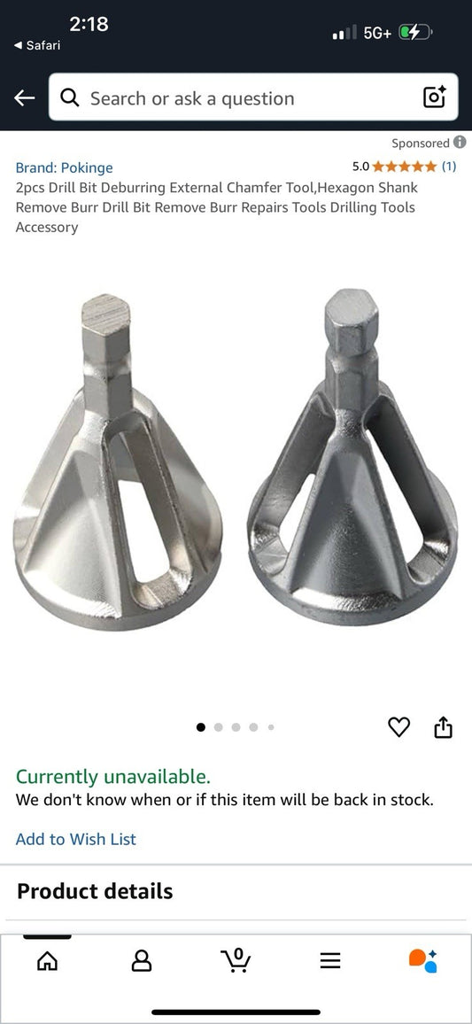 124 PcDrill Bit Deburring External Chamfer Tool Hexagon Shank 62 Packs 124 Units