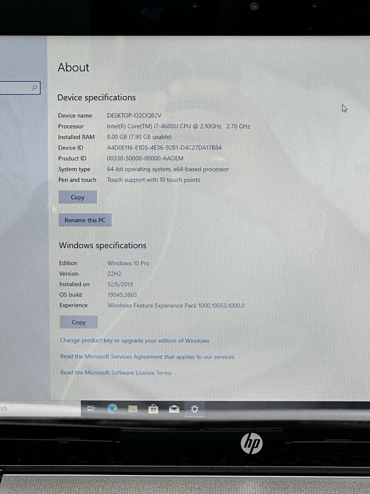 HP EliteBook 840 G1 Notebook PC i7-4600U 8GB RAM 256GB SSD Windows