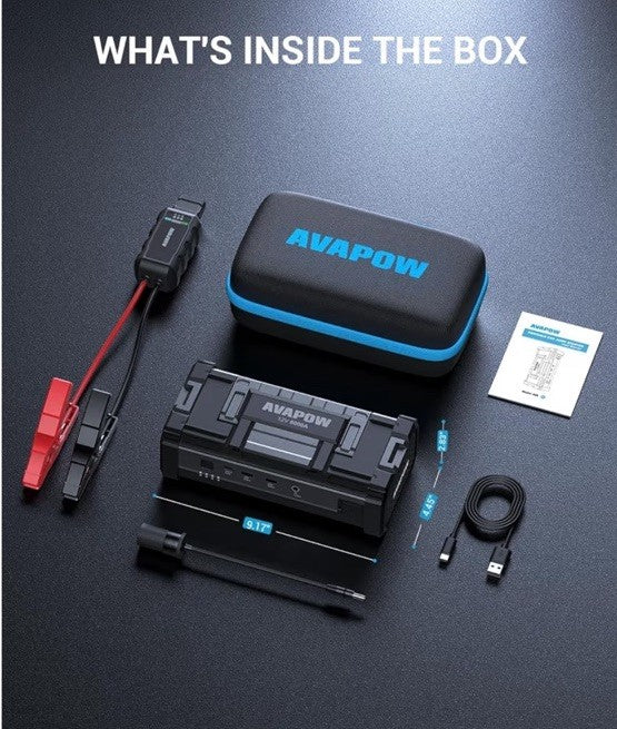 AVAPOW A68 Car Jump Starter 6000A Peak Portable Power Pack
