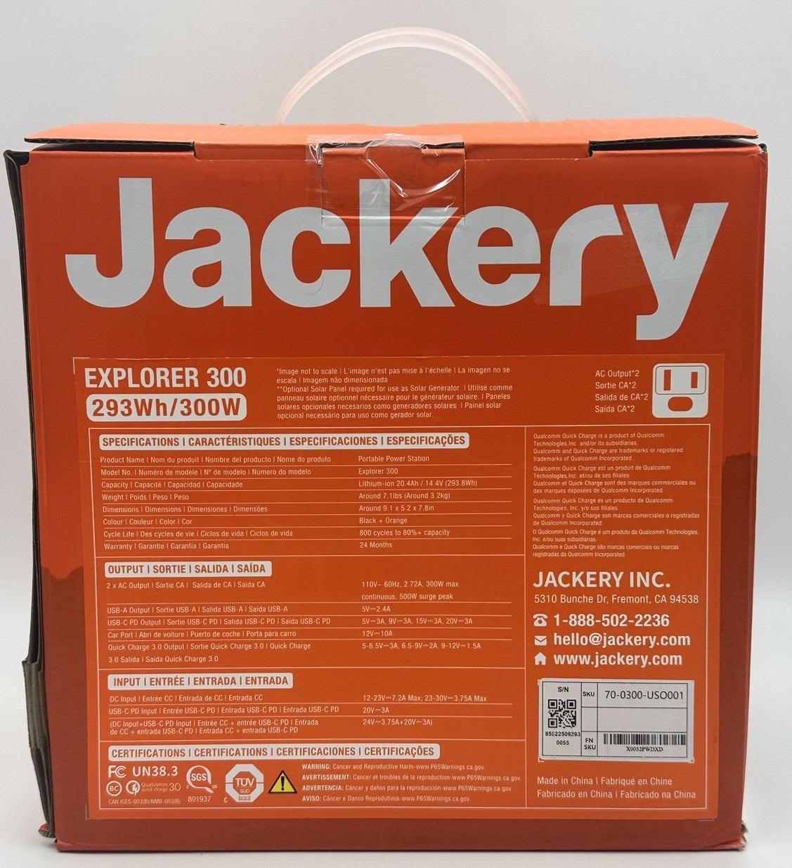 Jackery Portable Power Station Explorer 300, 292Wh Backup LiFePO4 Battery, So...