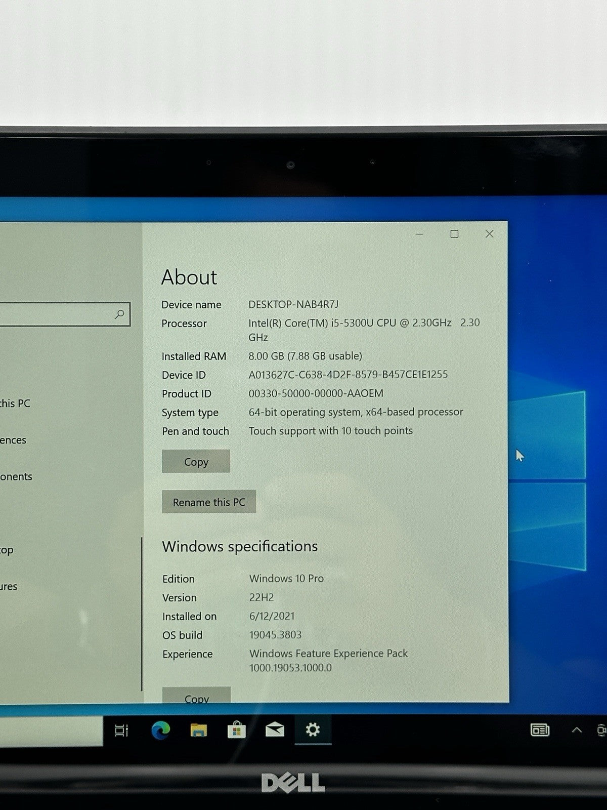 Dell Latitude E7450, 5th gen i5, 8GB RAM, 256GB SSD, 14'' Touch , Win10 Touch