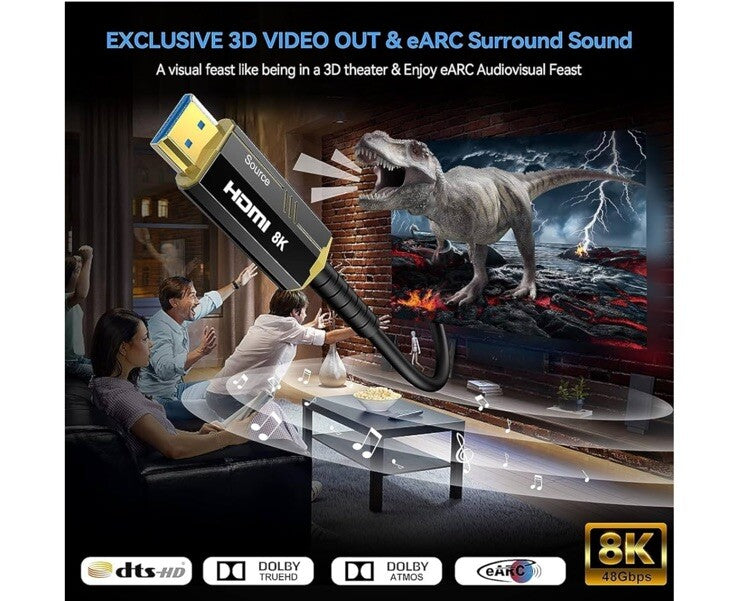 DGHUMEN 8K Fiber Optic HDMI 2.1 Cable (20M)